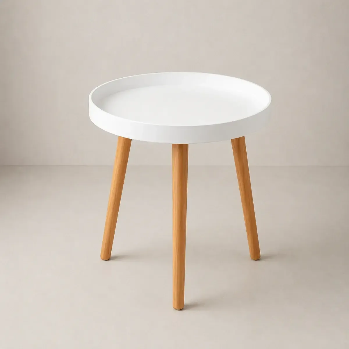 Round White Side Table