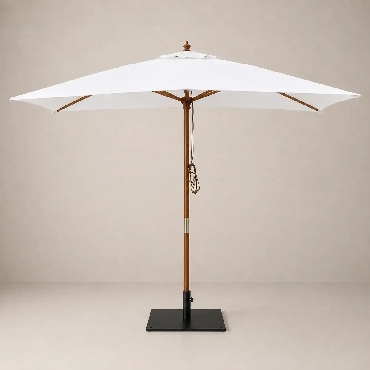 Beige Rectangle Market Umbrella 3m x 2m