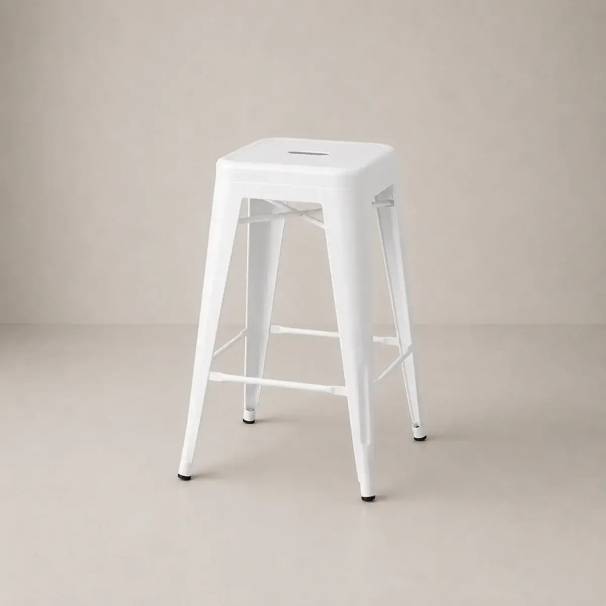 White Metal Tolix Stool