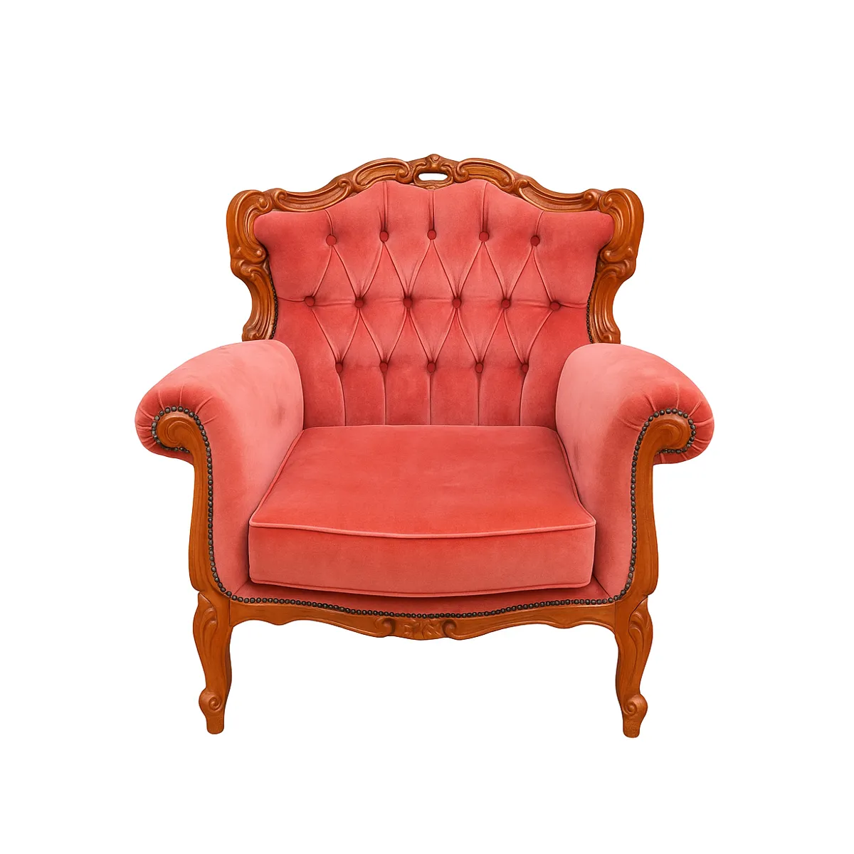 Chaise Armchair - Salmon