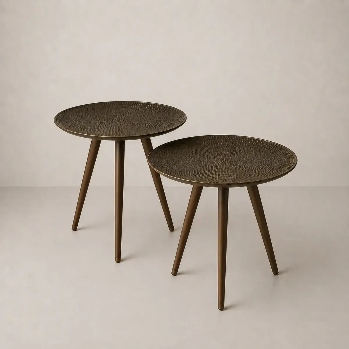Black & Gold Nested Coffee Tables - Set of 2