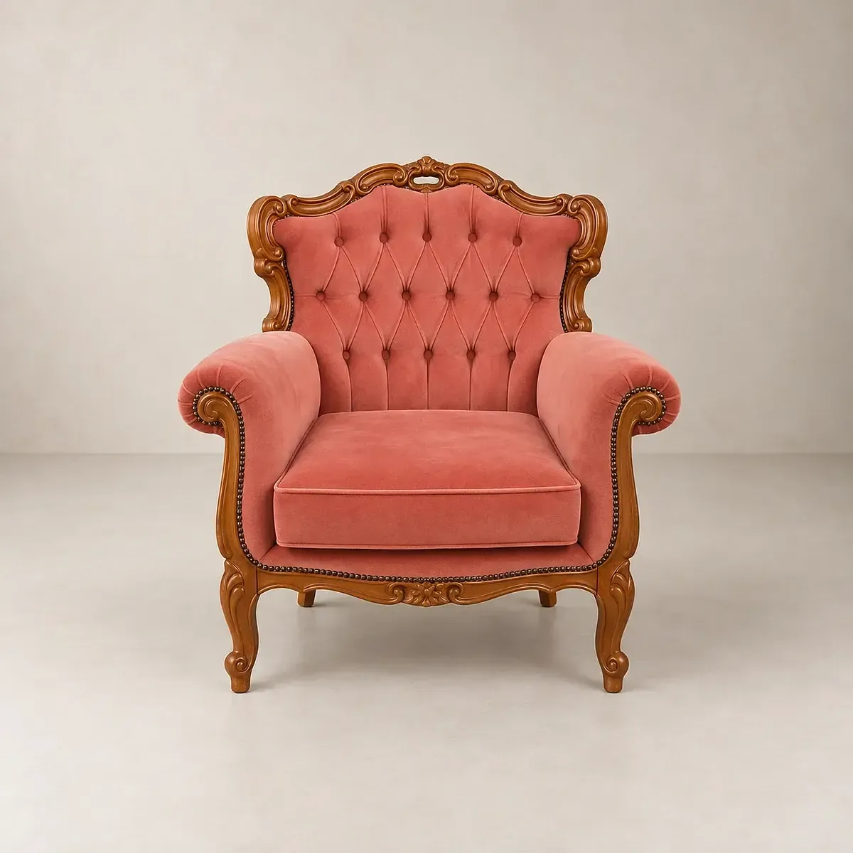 Salmon Pink Armchair