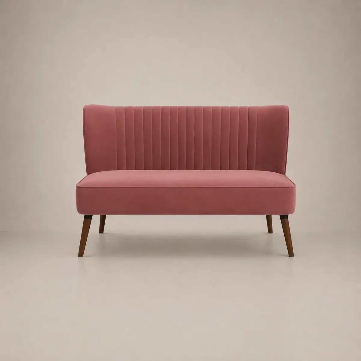 Dusty Pink 2 Seater Loveseat