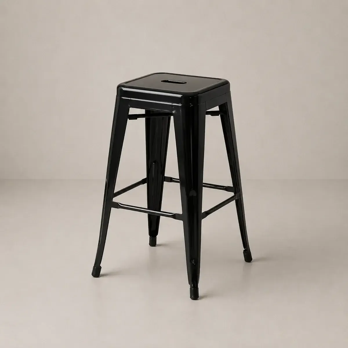 Black Metal Tolix Stool