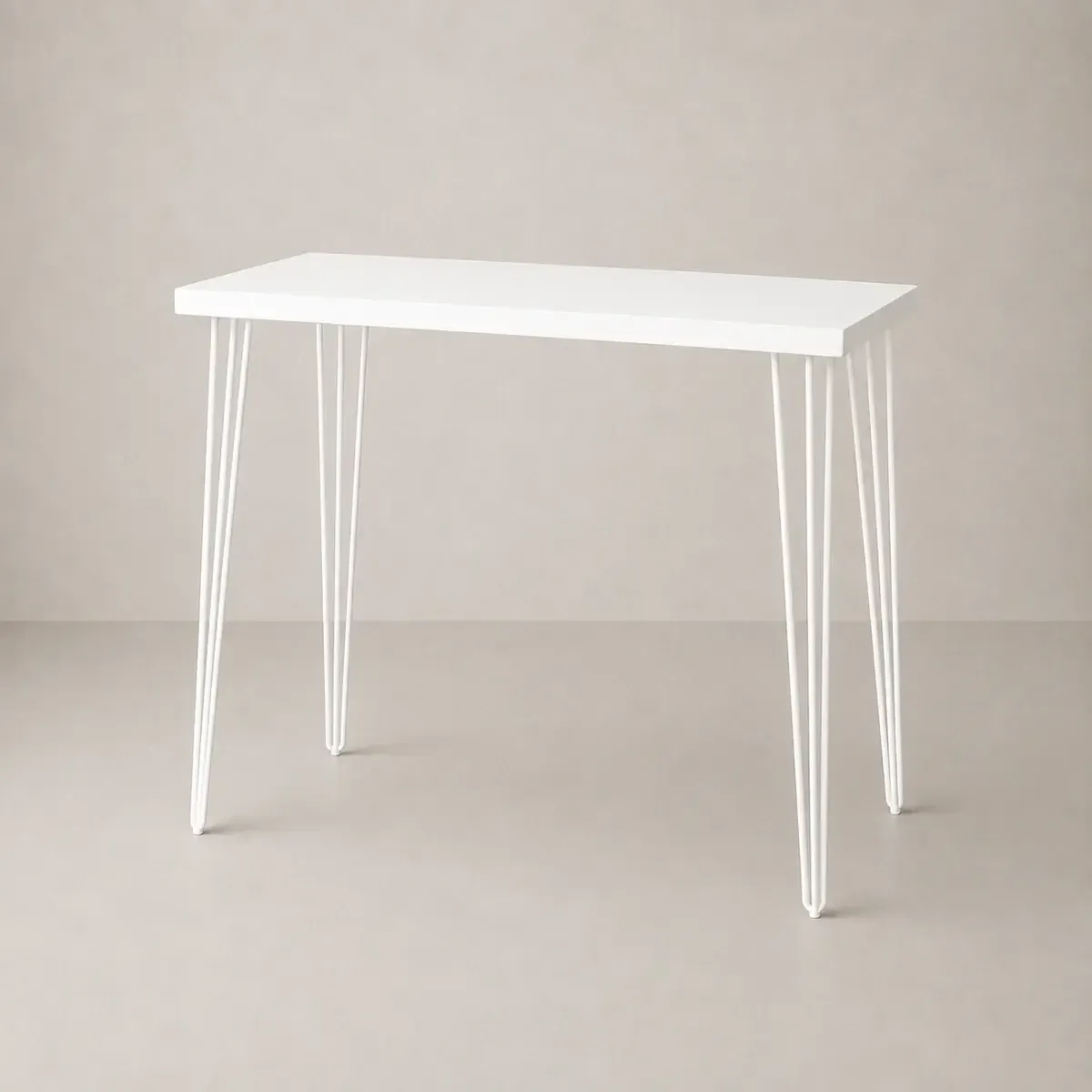 White Hairpin High Bar Table