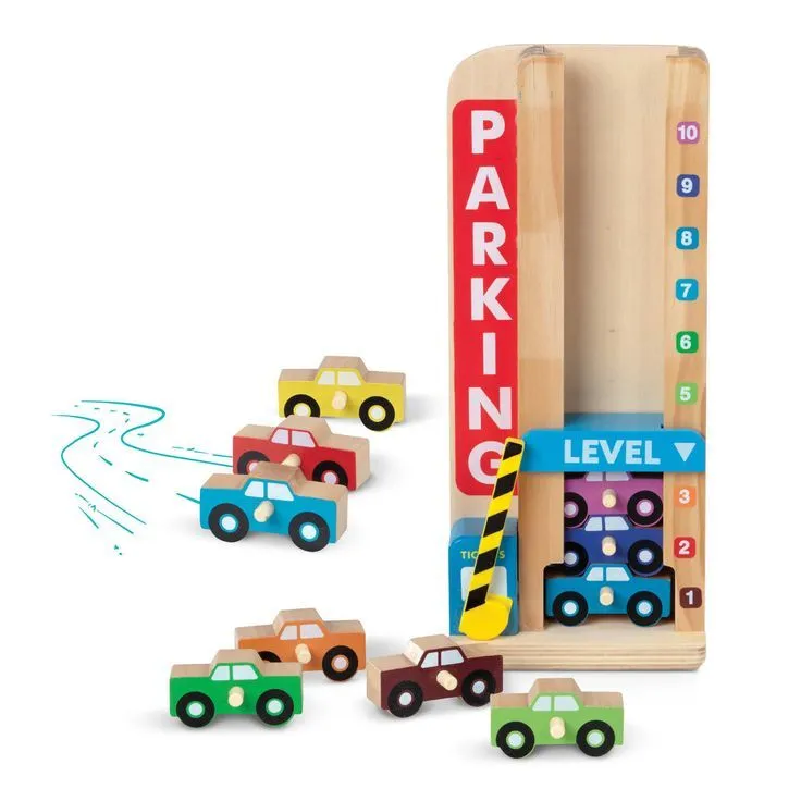 Melissa & Doug Stack & Count Wooden Parking Garage and Cars