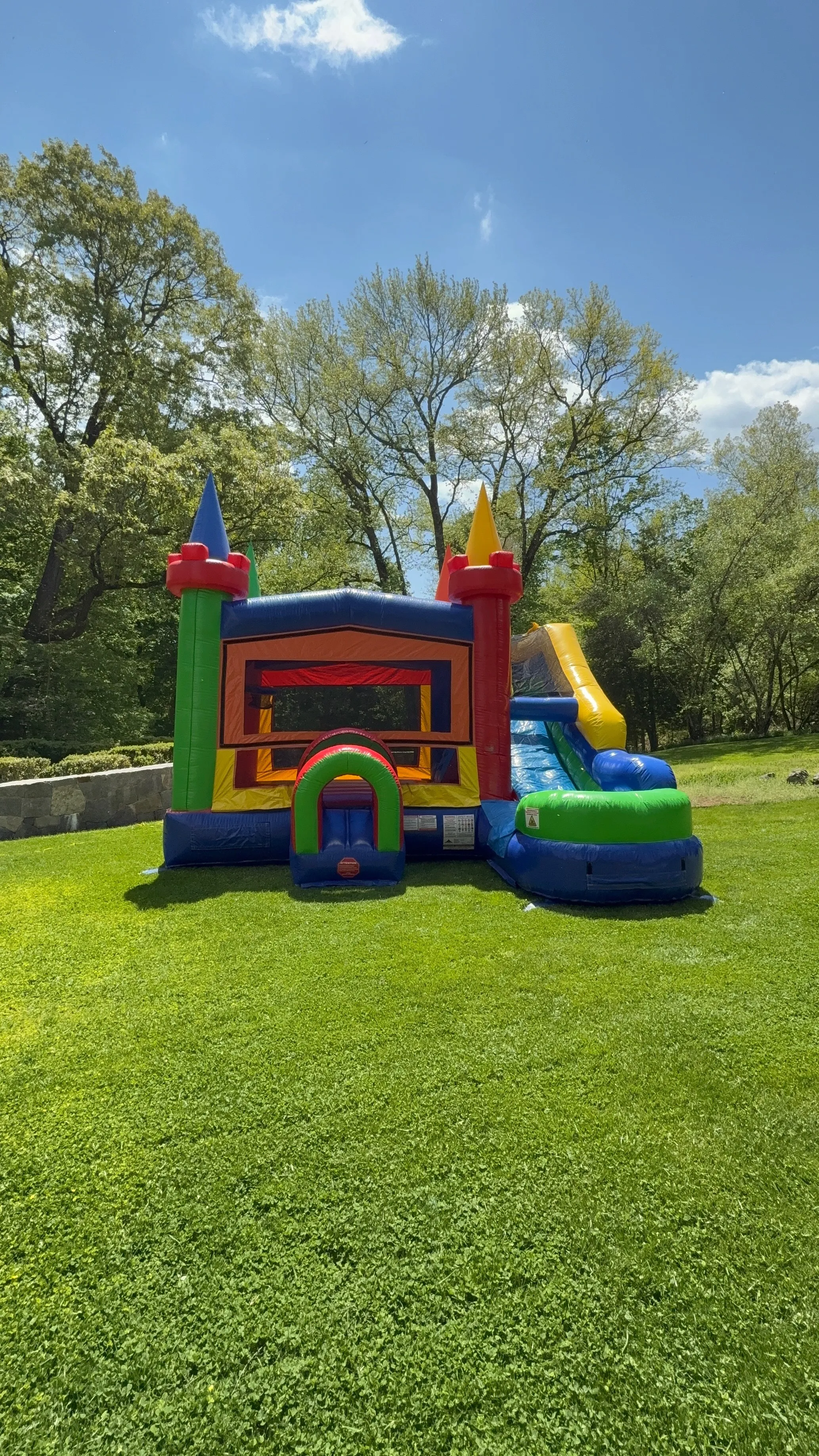 Multi color bounce house combo wet/dry