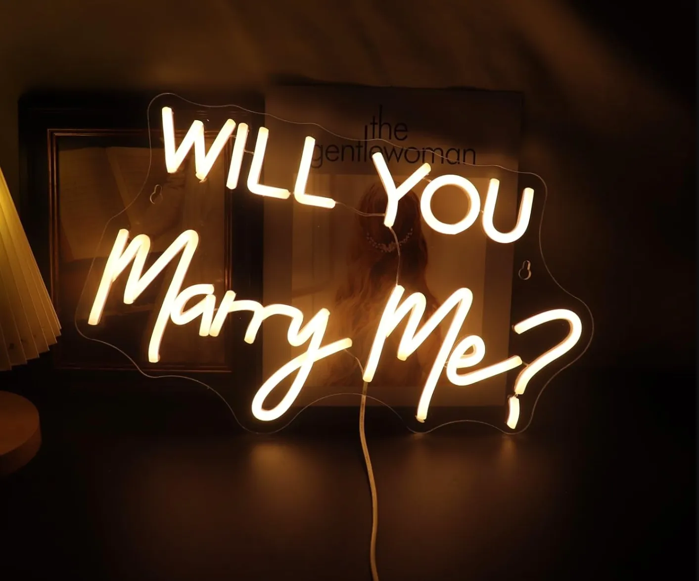 NEON Schild "will you marry me" 