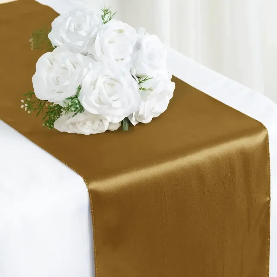 12"x108" Gold Satin Table Runner