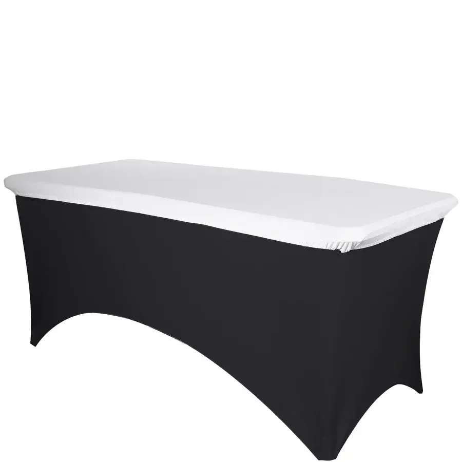 8FT Stretch Spandex Banquet Tablecloth Top Cover