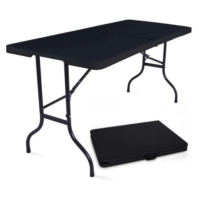 Mobilier table pliante noire 180cm 8 places