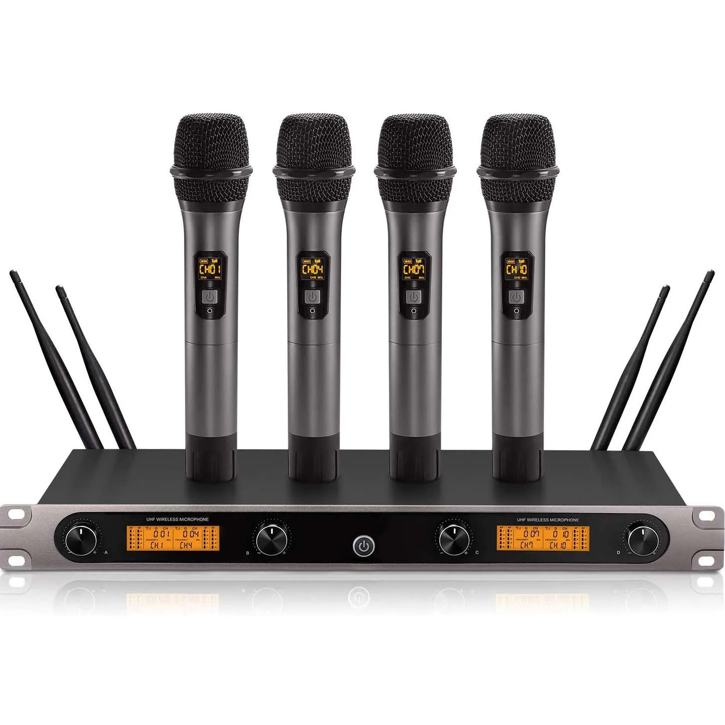 Kit de 4 micros sans fil UHF 60m en rack