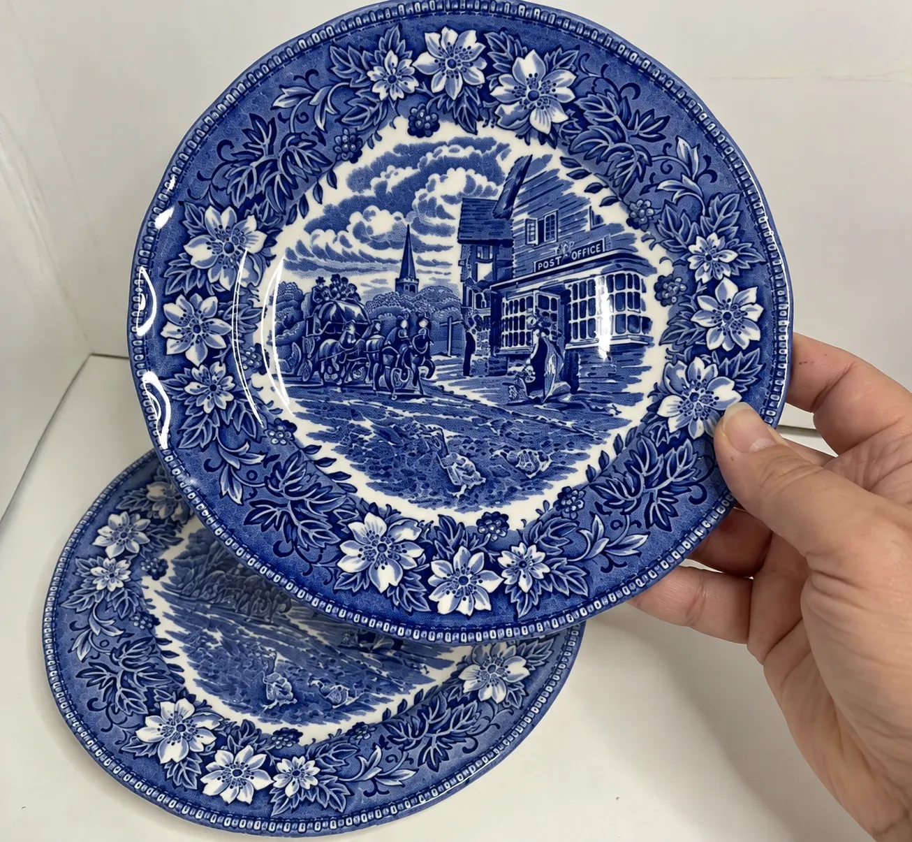 Royal Tudor Coaching Taverns Blue & White Salad Plate