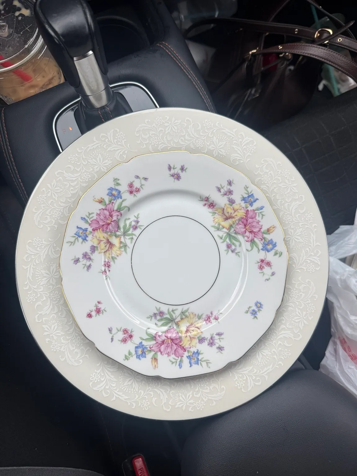 Scalloped Floral Salad Plate