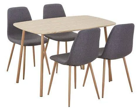 Table de cuisine +  4 chaises en tissu gris