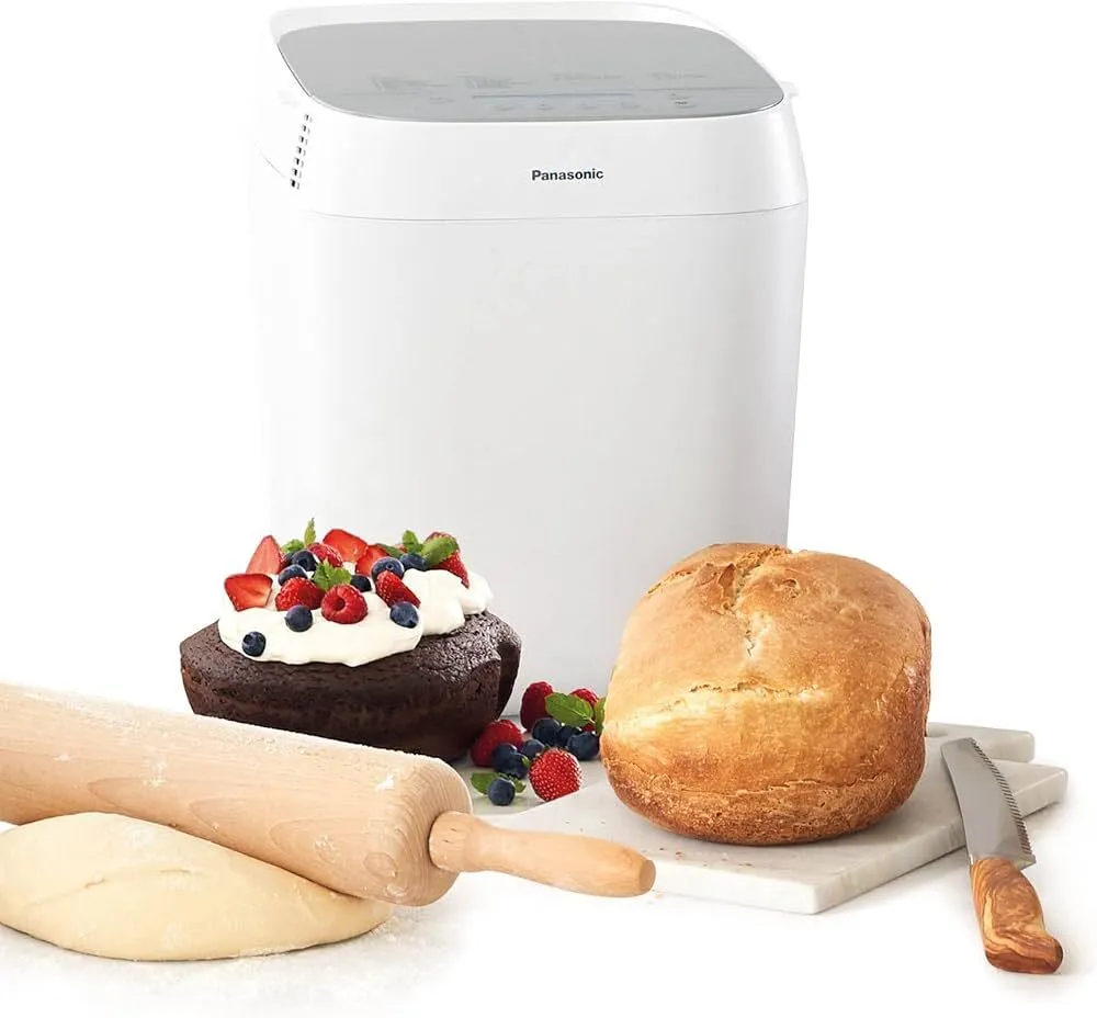 Panasonic SD-ZP2000WXE Machine à Pain Artisanale Crusty Loaf, Cuisson sans Gluten, Double Capteur de Température, 18 Programmes Automatiques, Blanc 