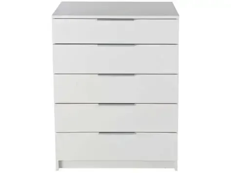 COMMODE 5 TIROIRS BLANC