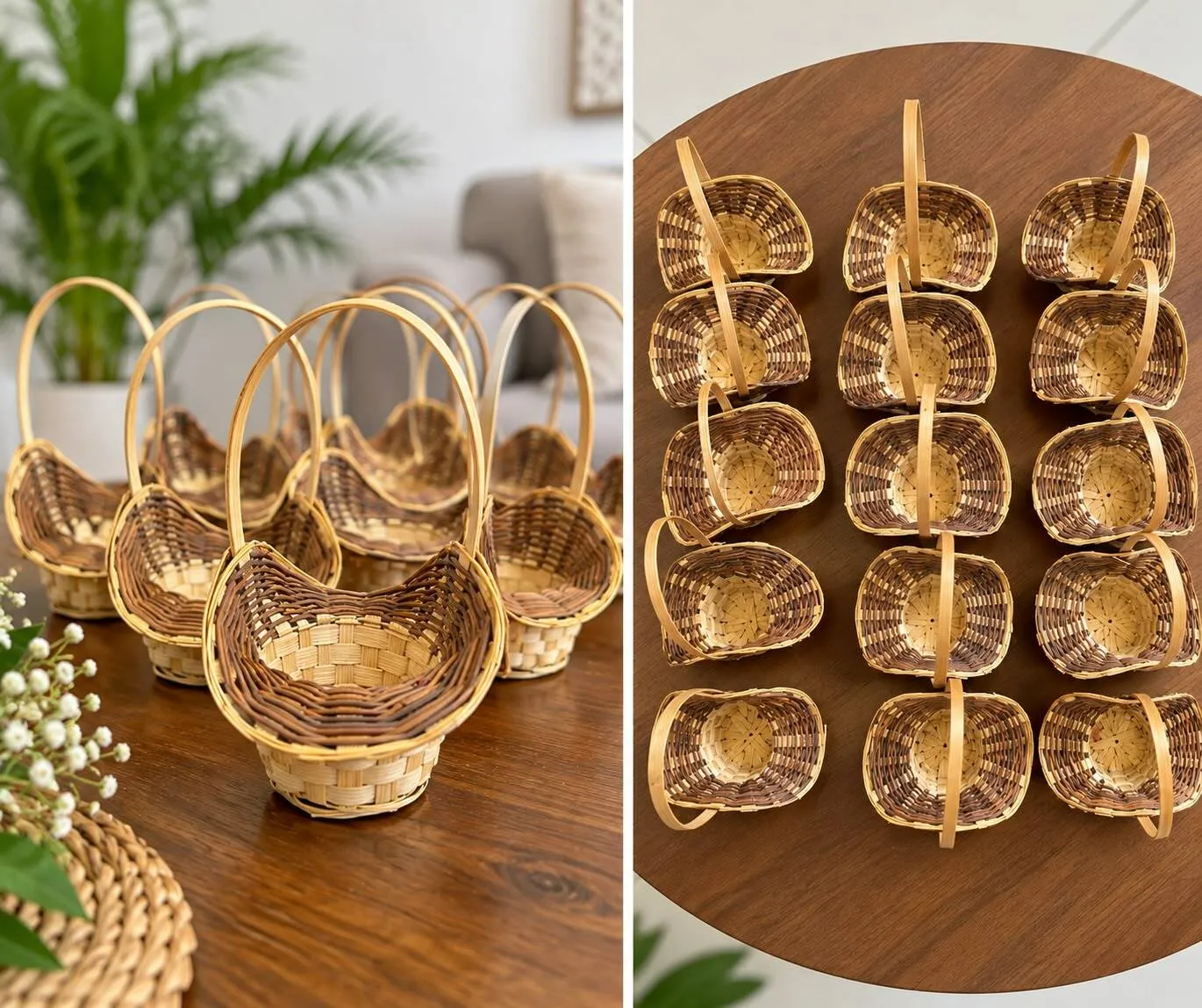 Panier en osier - Lot de 15 petit panier 