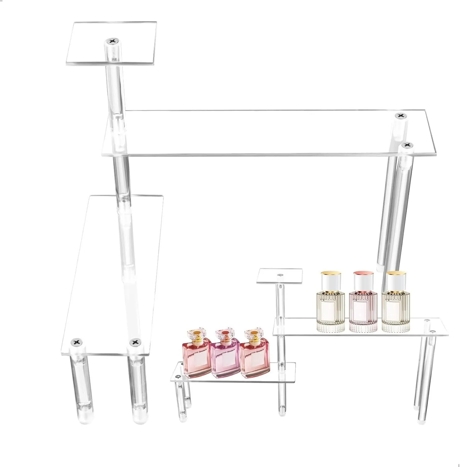  Presentoir Aperitif Buffet, Support Gateau à 3 Niveaux, Meuble Vitrine Utilisé pour PréSenter de Petits Ornements, des Petits GâTeaux, du Vernis à Ongles, Support Figurine