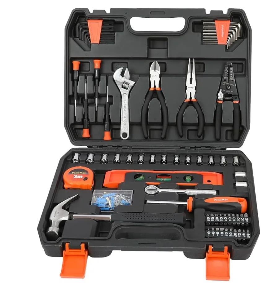 Mallette Outils de Réparation à Domicile, Trousse à Outils de Ménage Général avec Boîte de Rangement en Plastique, Idéal pour Usage Domestique ou du Travail