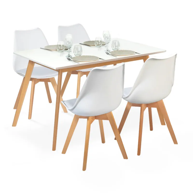 Ensemble Table à manger + 4 chaises scandinaves