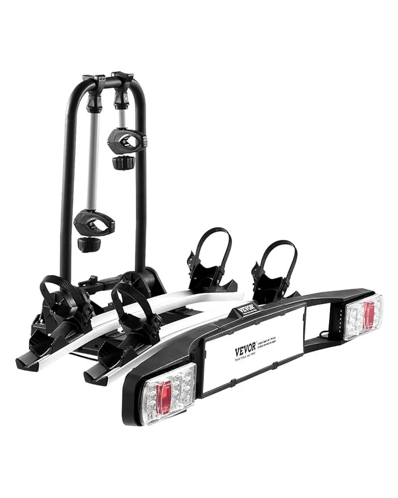Prix VALABLE Jusqu'au 31/12/2025 - Porte-vélos arrière pour 2 vélos jusqu'à 65 kg de capacité de charge, compatible avec les récepteurs de 5 cm, verrouillable, avec feu arrière