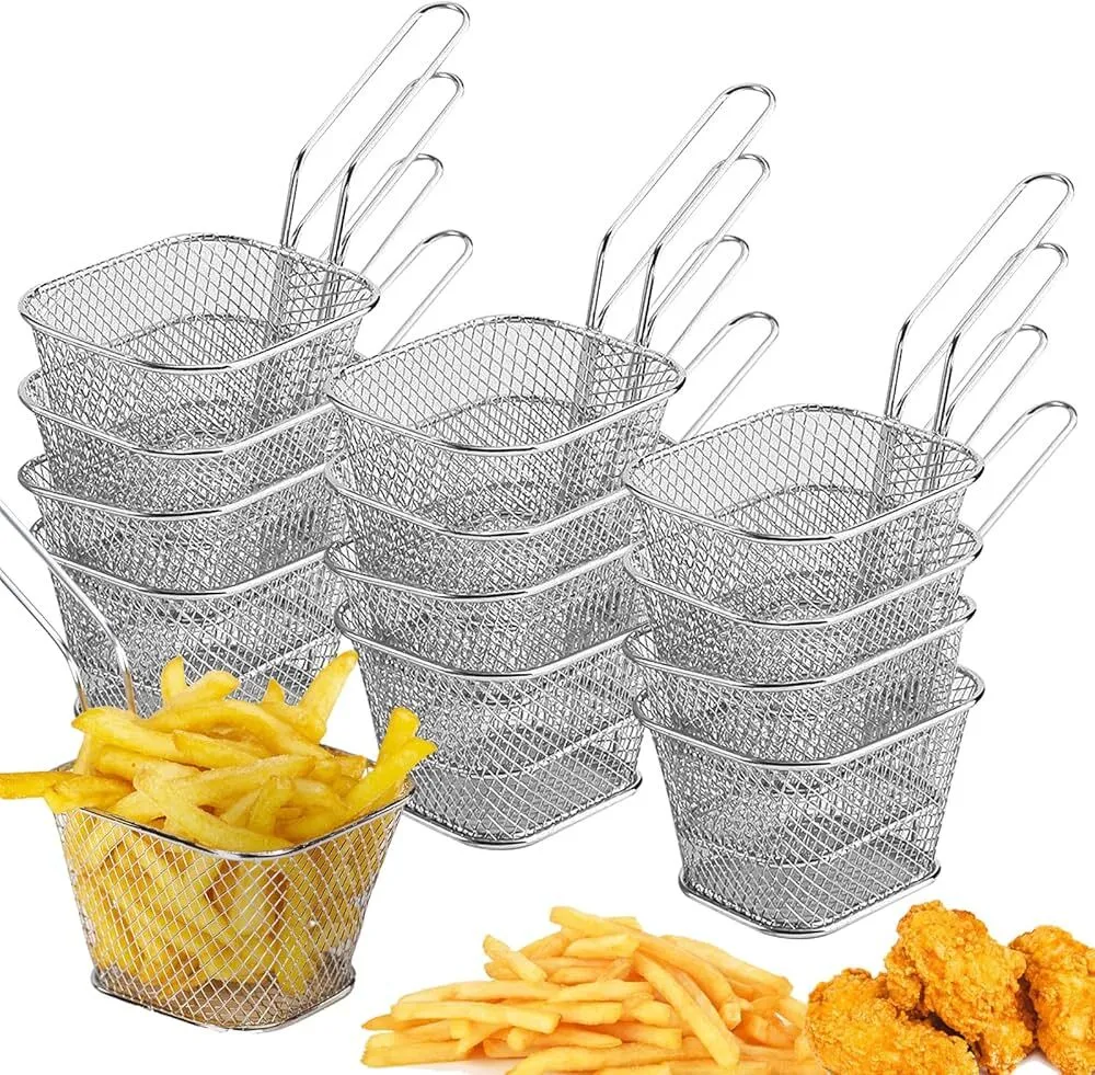 Mini Panier à Frites avec Poignée pour Frites Rondelles - Lot de 12 - Propriétaire privé