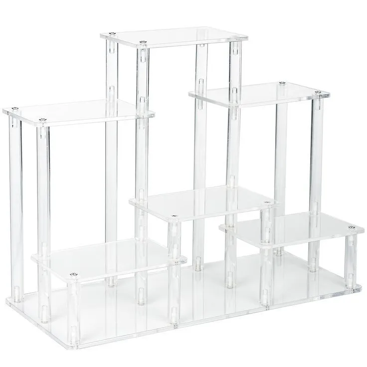 Presentoir Lumineux Acrylique Transparent Presentoir Aperitif Buffet, support figurine POP, Etagere Parfum Coiffeuse, Presentoir a Gateau, pour Salon Cuisine Comptoir