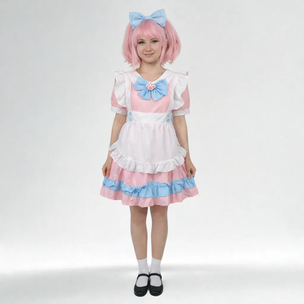 Pastelinė Anime maid suknelė (japoniška cosplay stilistika)