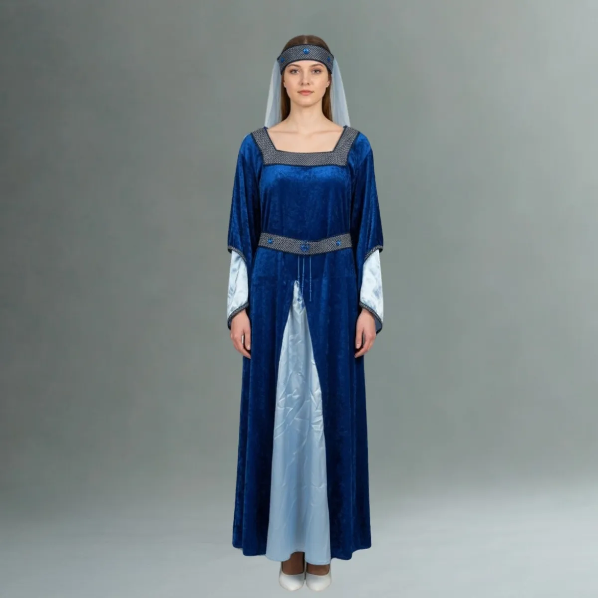 Kilminga dama aksomine suknele (viduramžių stiliaus kostiumas)