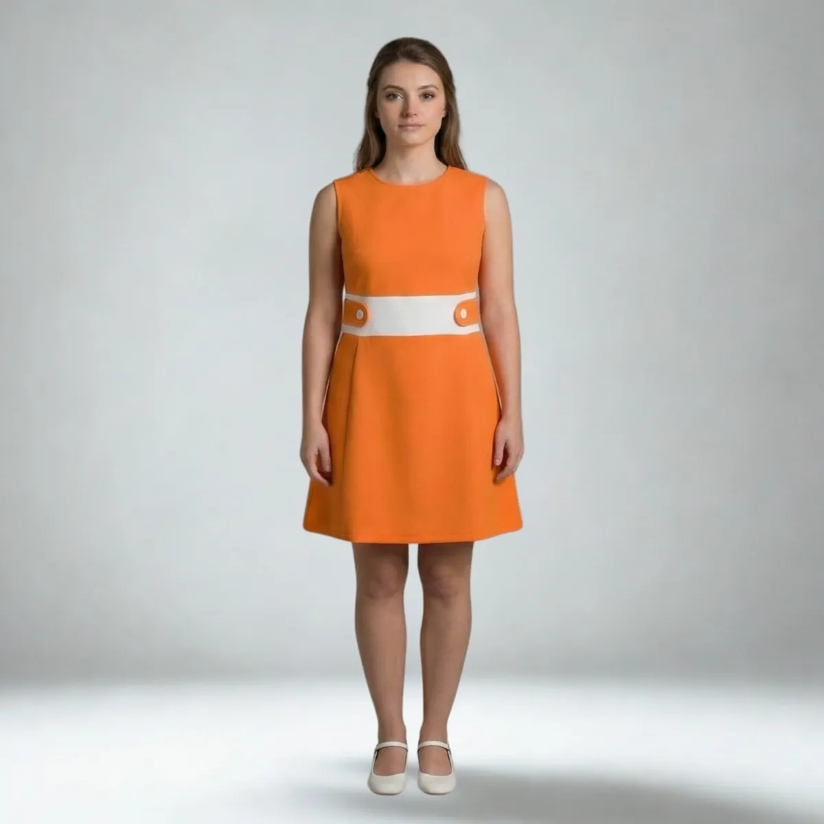 Mod stiliaus oranžinė mergina