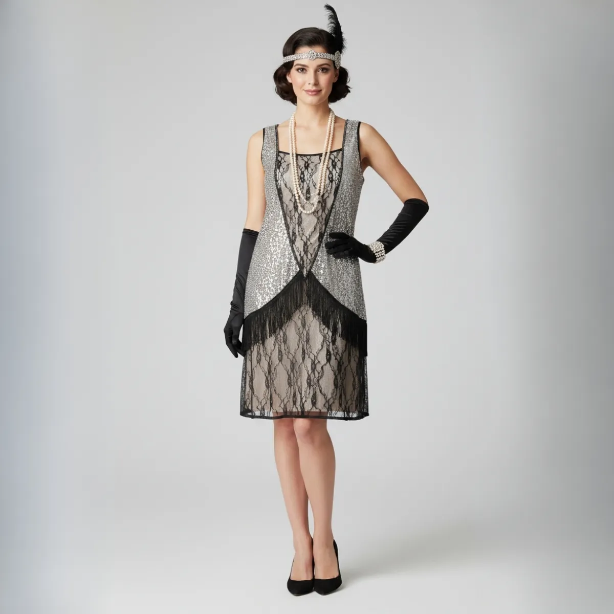 Retro suknelė - Sidabrinė elegancija