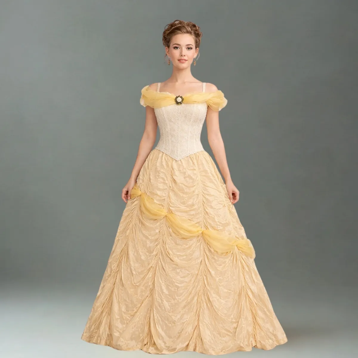 Auksinė pokylio karalienė (romantinio stiliaus suknelė)