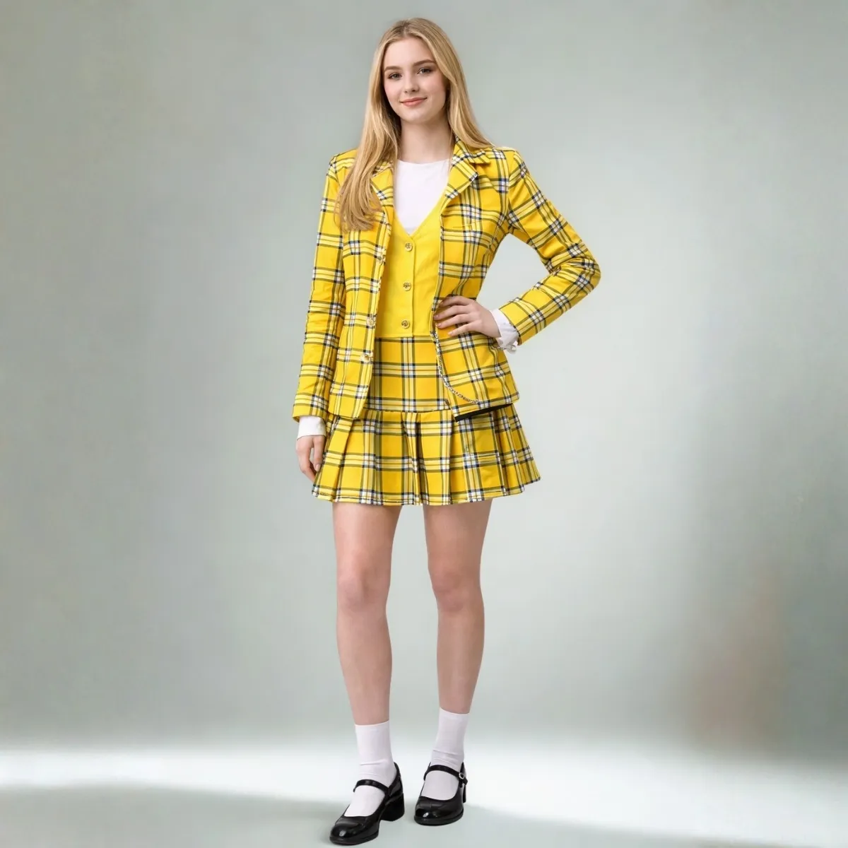 Elitinės mokyklos moksleivės kostiumas („Clueless“ stiliaus)
