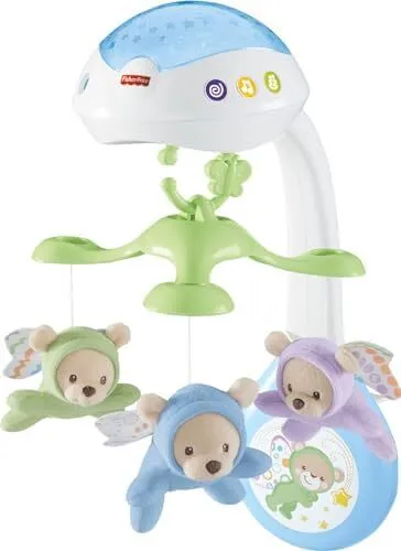 Fisher-Price Mobile Flying Bears - Baby Product - 3 Sound Options - With 3 Bears - Remote Control - Gift for Babies 0+ Months - CDN41