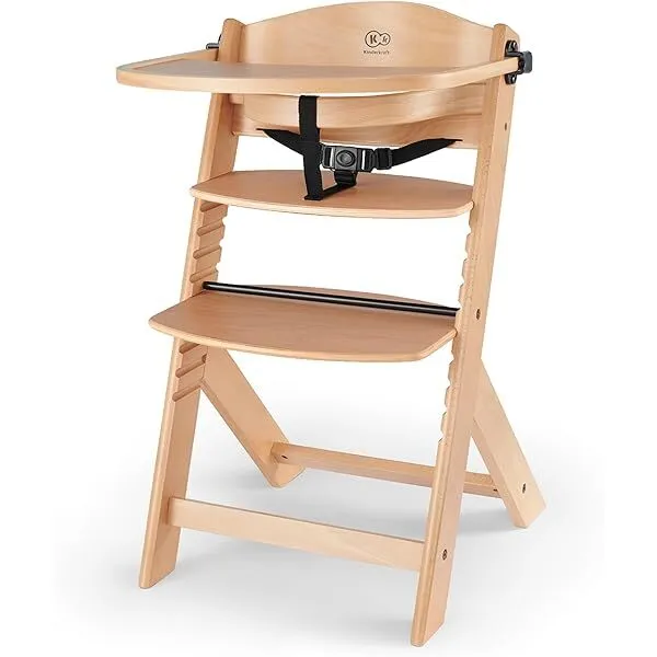 Kinderkraft ENOCK Wooden High Chair Hire | Baby to 10 Years