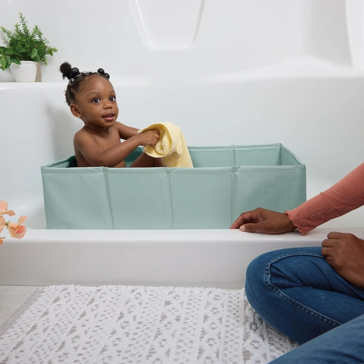 Ingenuity Tuckaway Toddler Bathtub | Foldable Travel Bath