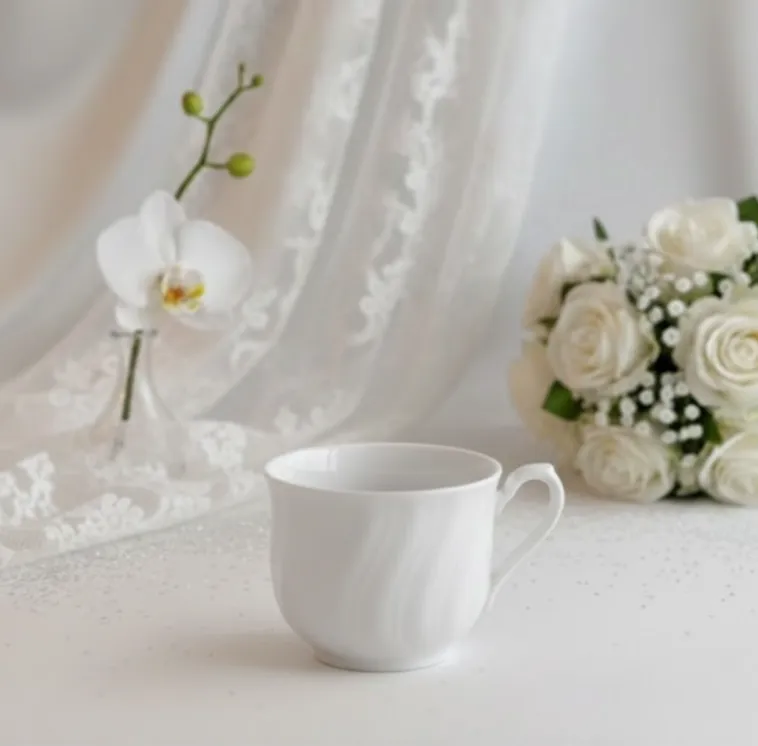 White Swirl Coffee Cup