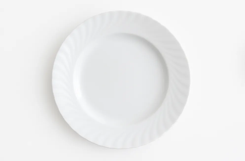 White Swirl Dinner Plate