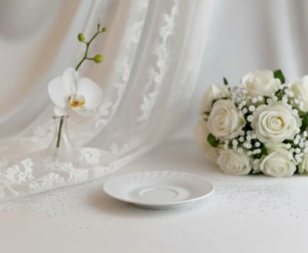 White Swirl Coffee Saucer