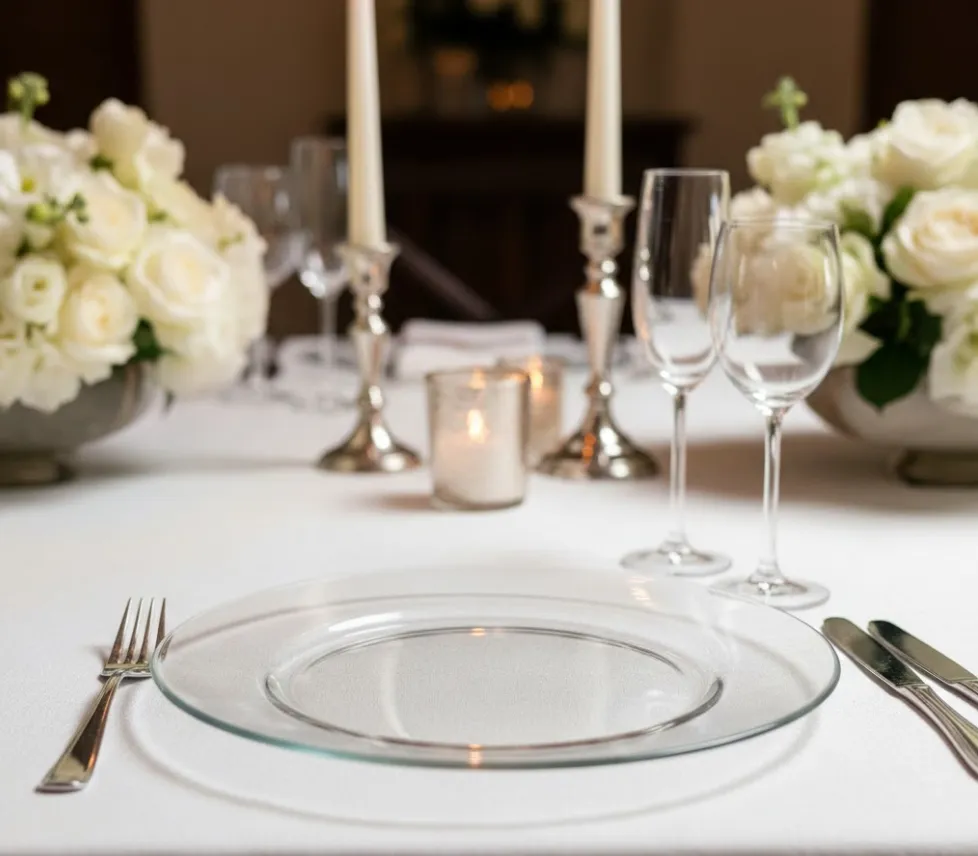 Glass 9" Plate Smooth Edge