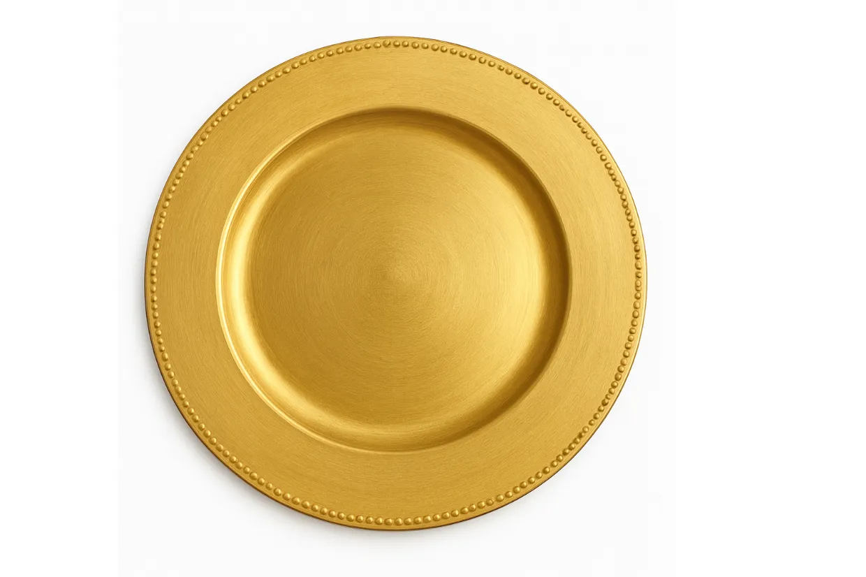 Charger Gold Melamine Beaded Edge