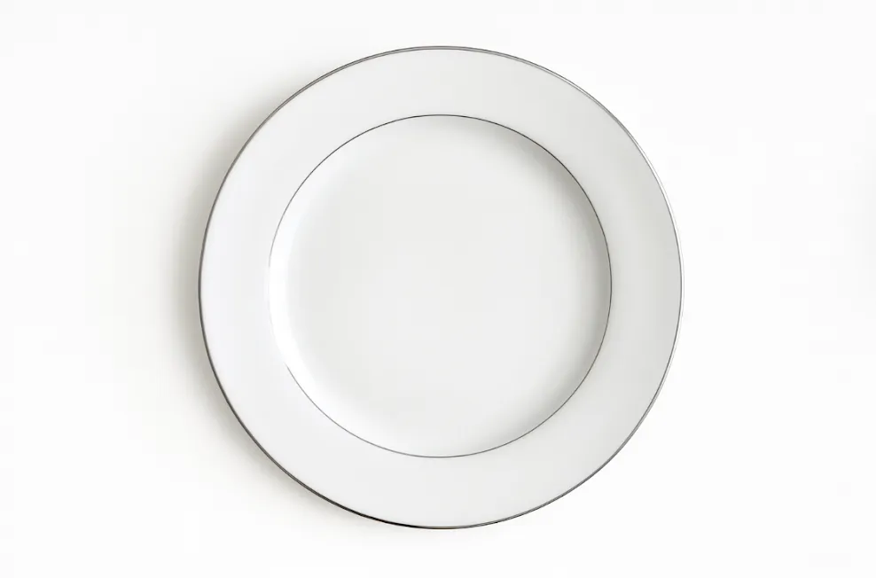 Silver Rim Dinner Plate
