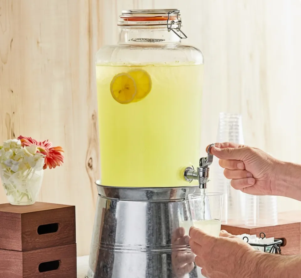 Glass Beverage Dispenser Mason Style - Large