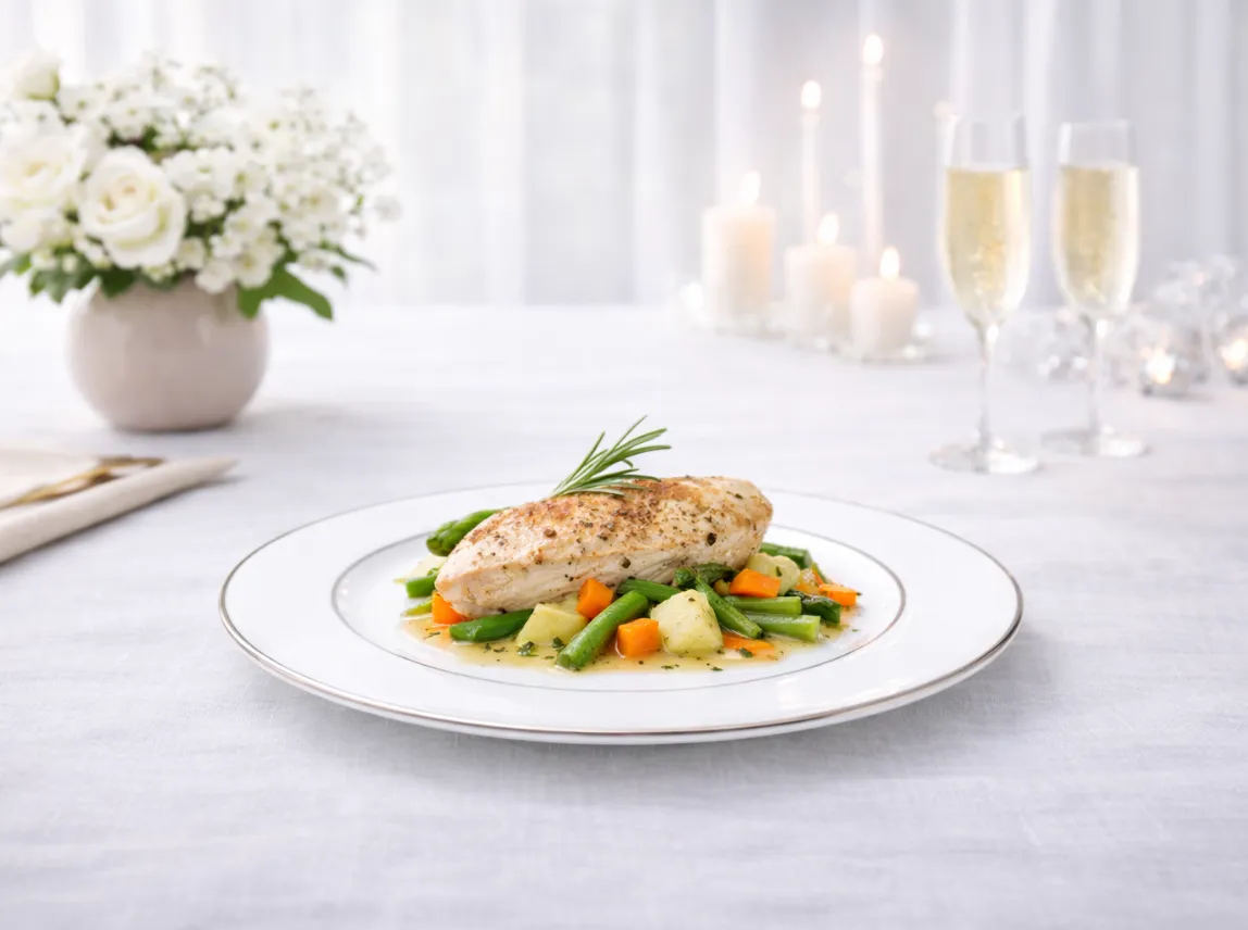 Silver Rim Dinner Plate