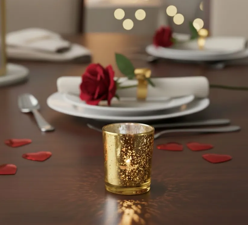 Votive Glass Holder - Gold 