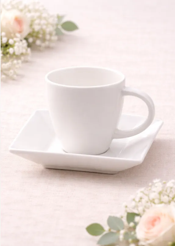 Plaza White Square Coffee Cup