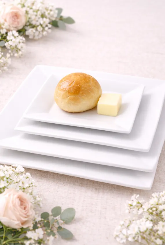 Plaza White Square Bread & Butter Plate (5")