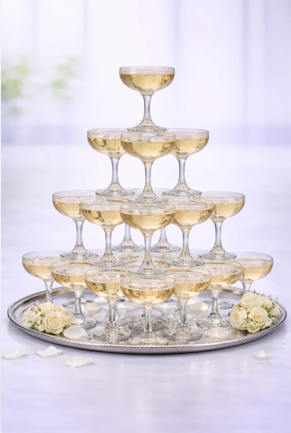 Flat Champagne Plain Stem 