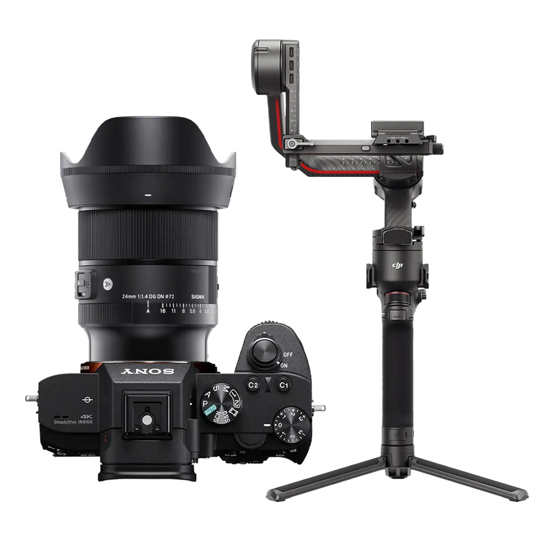 Sony A7III + 24mm Lens + DJI RS3 Pro